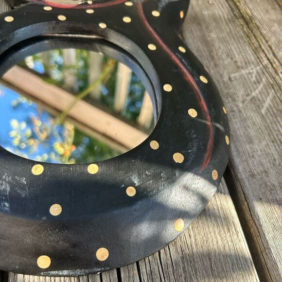 Whimsical Black and Gold Cat Mirror Indonesia - Picture 4 of 15